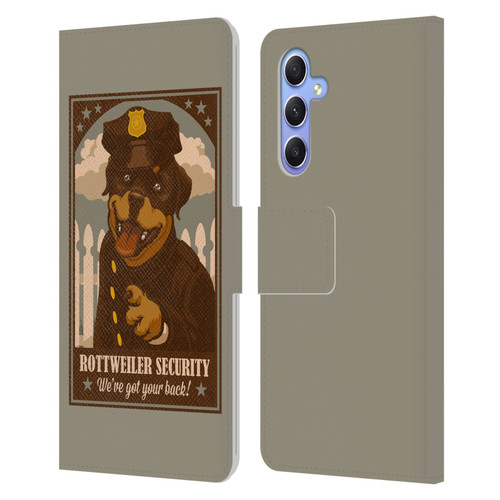 Lantern Press Dog Collection Rottweiller Security Leather Book Wallet Case Cover For Samsung Galaxy A34 5G