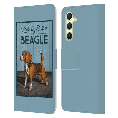 Lantern Press Dog Collection Beagle Leather Book Wallet Case Cover For Samsung Galaxy A54 5G