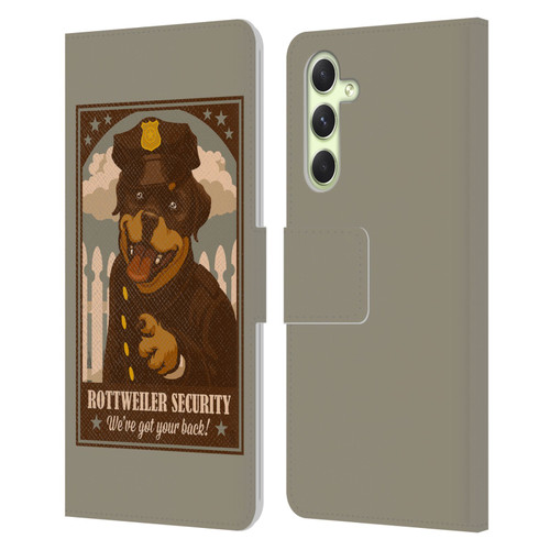 Lantern Press Dog Collection Rottweiller Security Leather Book Wallet Case Cover For Samsung Galaxy A54 5G