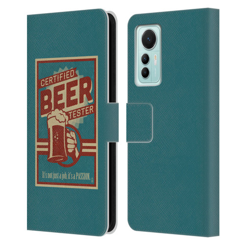 Lantern Press Man Cave Beer Tester Leather Book Wallet Case Cover For Xiaomi 12 Lite