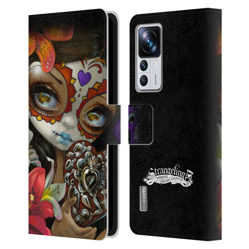 Strangeling Art Day of Dead Heart Charm Leather Book Wallet Case Cover For Xiaomi 12T Pro