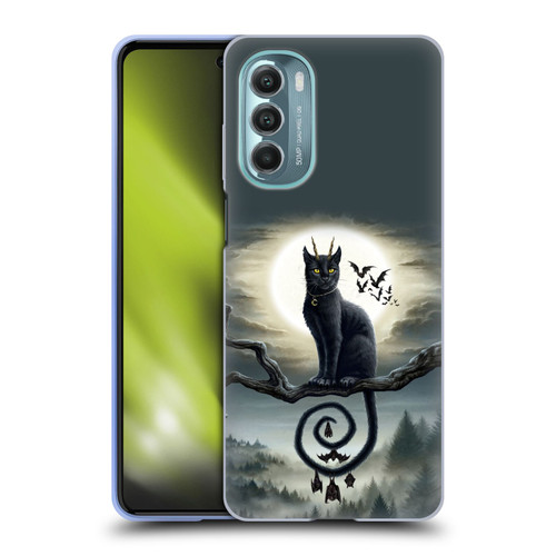 Sarah Richter Animals Gothic Black Cat & Bats Soft Gel Case for Motorola Moto G Stylus 5G (2022)