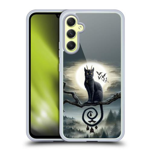 Sarah Richter Animals Gothic Black Cat & Bats Soft Gel Case for Samsung Galaxy A34 5G