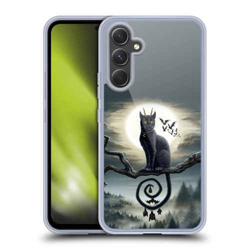 Sarah Richter Animals Gothic Black Cat & Bats Soft Gel Case for Samsung Galaxy A54 5G