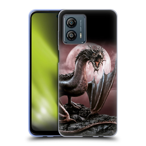 Sarah Richter Fantasy Creatures Black Dragon Roaring Soft Gel Case for Motorola Moto G53 5G