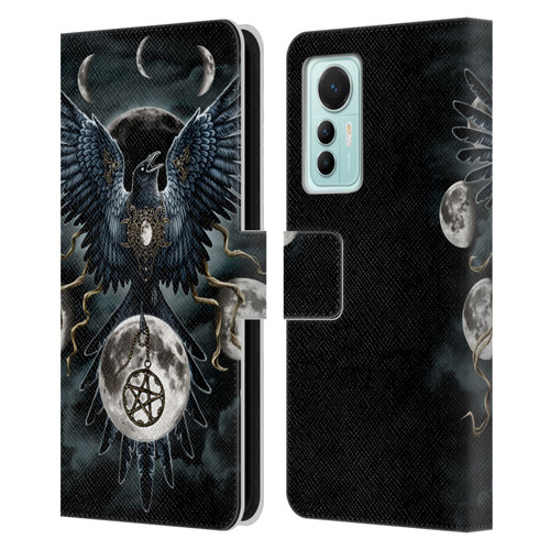 Sarah Richter Animals Gothic Black Raven Leather Book Wallet Case Cover For Xiaomi 12 Lite