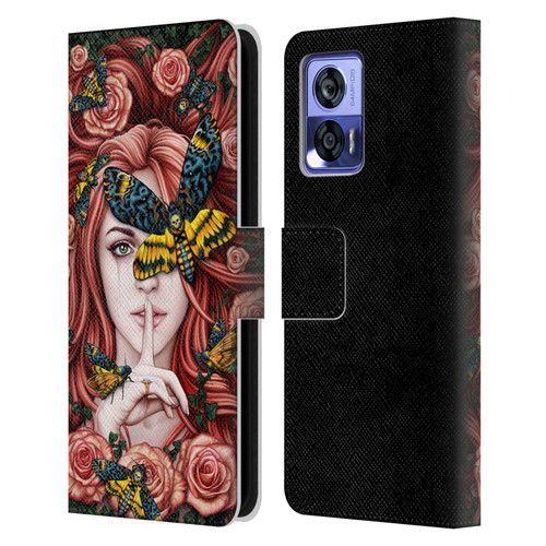 Sarah Richter Fantasy Silent Girl With Red Hair Leather Book Wallet Case Cover For Motorola Edge 30 Neo 5G