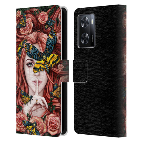 Sarah Richter Fantasy Silent Girl With Red Hair Leather Book Wallet Case Cover For OPPO A57s