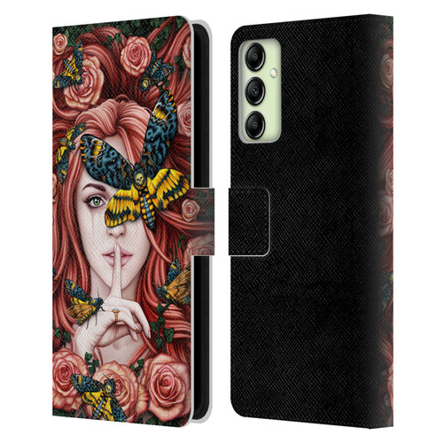 Sarah Richter Fantasy Silent Girl With Red Hair Leather Book Wallet Case Cover For Samsung Galaxy A14 5G