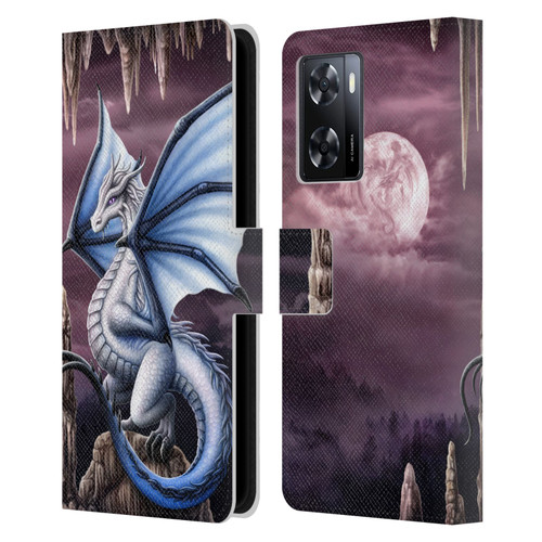 Sarah Richter Fantasy Creatures Blue Dragon Leather Book Wallet Case Cover For OPPO A57s