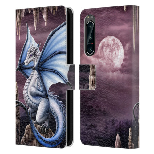 Sarah Richter Fantasy Creatures Blue Dragon Leather Book Wallet Case Cover For Sony Xperia 5 IV