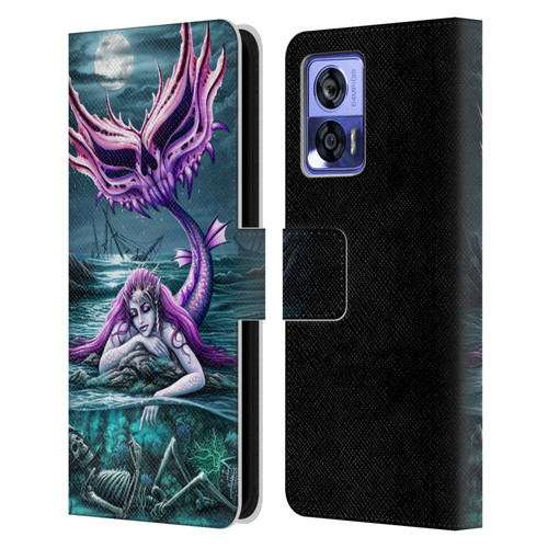 Sarah Richter Gothic Stone Angel With Skull Leather Book Wallet Case Cover For Motorola Edge 30 Neo 5G