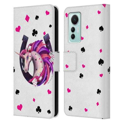 Rose Khan Unicorn Horseshoe Pink And Purple Leather Book Wallet Case Cover For Xiaomi 12 Lite