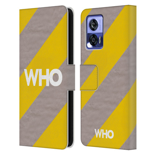 The Who 2019 Album Yellow Diagonal Stripes Leather Book Wallet Case Cover For Motorola Edge 30 Neo 5G