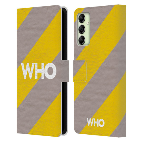 The Who 2019 Album Yellow Diagonal Stripes Leather Book Wallet Case Cover For Samsung Galaxy A14 5G