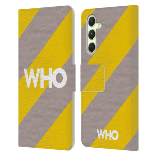 The Who 2019 Album Yellow Diagonal Stripes Leather Book Wallet Case Cover For Samsung Galaxy A54 5G