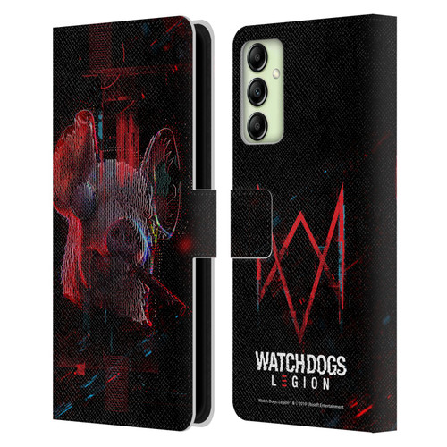 Watch Dogs Legion Key Art Pig Head Glitch Leather Book Wallet Case Cover For Samsung Galaxy A14 5G