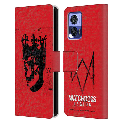 Watch Dogs Legion Street Art Ded Sec Skull Leather Book Wallet Case Cover For Motorola Edge 30 Neo 5G