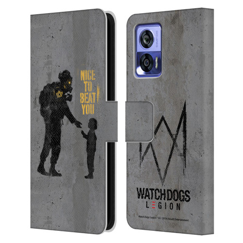 Watch Dogs Legion Street Art Nice To Beat You Leather Book Wallet Case Cover For Motorola Edge 30 Neo 5G