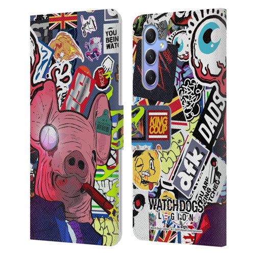 Watch Dogs Legion Street Art Winston Stickerbomb Leather Book Wallet Case Cover For Samsung Galaxy A34 5G