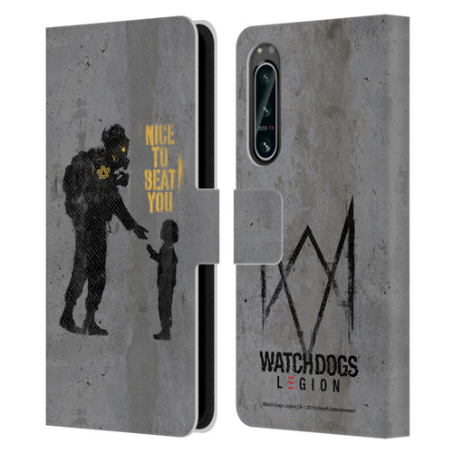 Watch Dogs Legion Street Art Nice To Beat You Leather Book Wallet Case Cover For Sony Xperia 5 IV