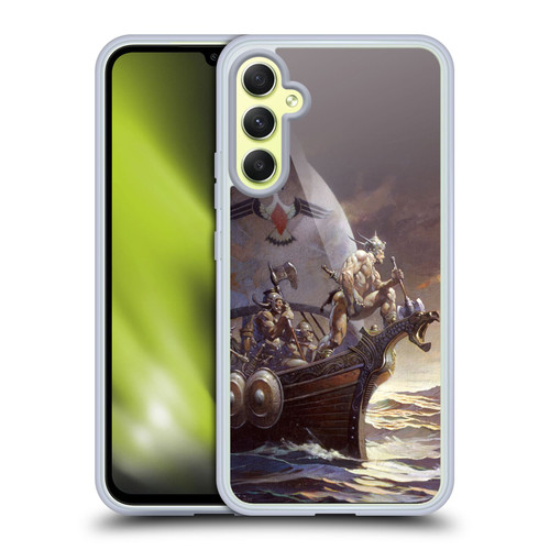 Frank Frazetta Medieval Fantasy Kane on Golden Sea Soft Gel Case for Samsung Galaxy A34 5G