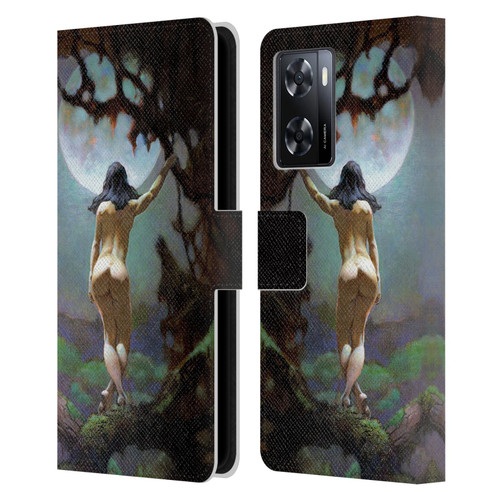 Frank Frazetta Fantasy Moons Rapture Leather Book Wallet Case Cover For OPPO A57s