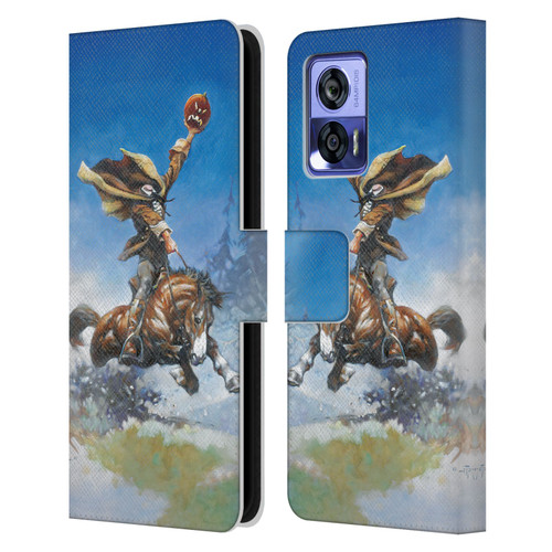 Frank Frazetta Medieval Fantasy Headless Horseman Leather Book Wallet Case Cover For Motorola Edge 30 Neo 5G