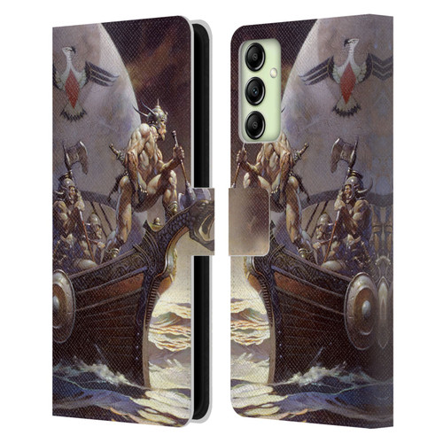 Frank Frazetta Medieval Fantasy Kane on Golden Sea Leather Book Wallet Case Cover For Samsung Galaxy A14 5G