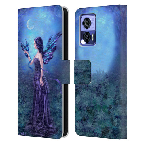 Rachel Anderson Fairies Iridescent Leather Book Wallet Case Cover For Motorola Edge 30 Neo 5G