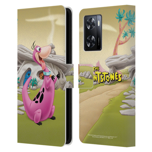The Flintstones Characters Dino Leather Book Wallet Case Cover For OPPO A57s