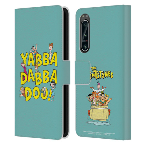 The Flintstones Graphics Yabba-Dabba-Doo Leather Book Wallet Case Cover For Sony Xperia 5 IV