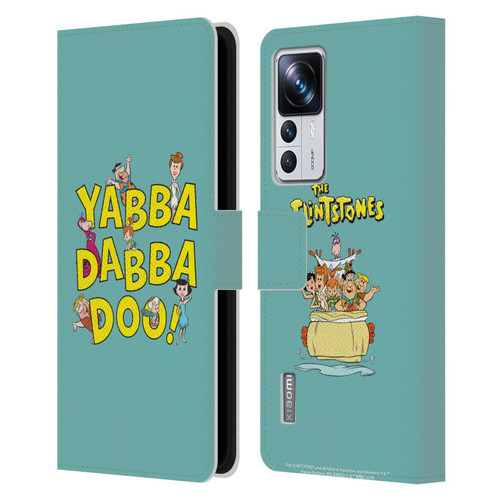 The Flintstones Graphics Yabba-Dabba-Doo Leather Book Wallet Case Cover For Xiaomi 12T Pro