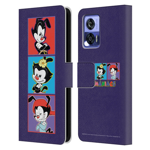 Animaniacs Graphics Tiles Leather Book Wallet Case Cover For Motorola Edge 30 Neo 5G