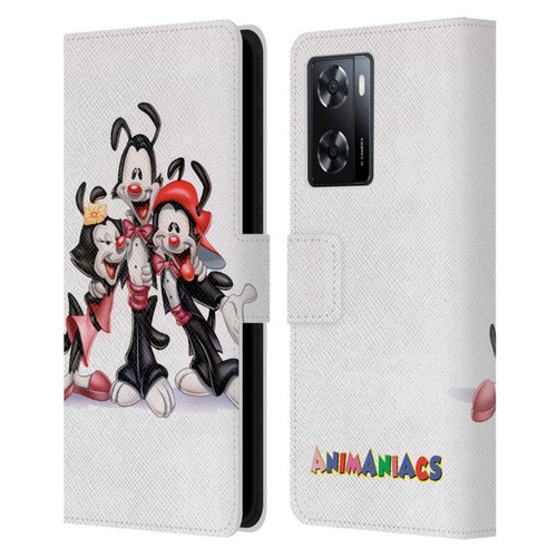 Animaniacs Graphics Formal Leather Book Wallet Case Cover For OPPO A57s