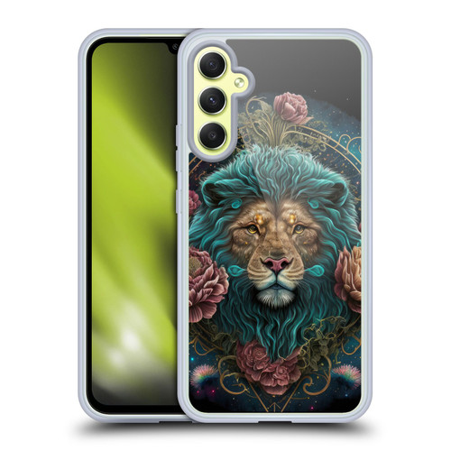 Spacescapes Floral Lions Aqua Mane Soft Gel Case for Samsung Galaxy A34 5G