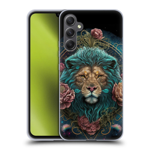 Spacescapes Floral Lions Aqua Mane Soft Gel Case for Samsung Galaxy A34 5G