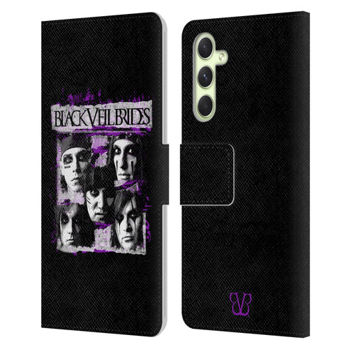 Black Veil Brides Band Art Grunge Faces Leather Book Wallet Case Cover For Samsung Galaxy A54 5G
