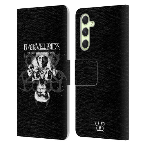 Black Veil Brides Band Art Skull Faces Leather Book Wallet Case Cover For Samsung Galaxy A54 5G