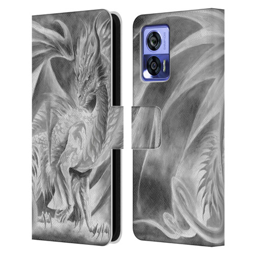 Ruth Thompson Dragons Silver Ice Leather Book Wallet Case Cover For Motorola Edge 30 Neo 5G