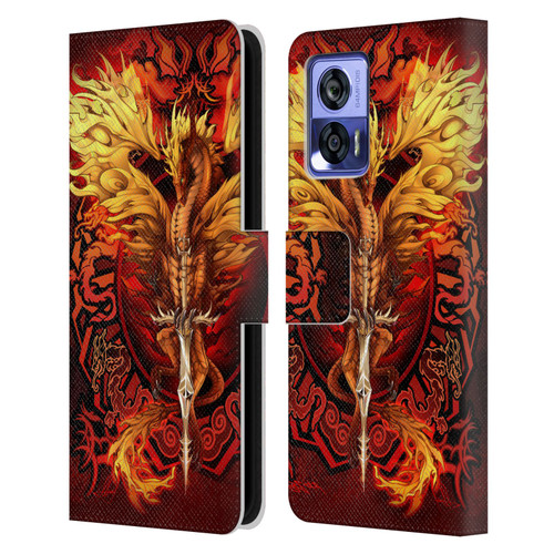 Ruth Thompson Dragons Flameblade Leather Book Wallet Case Cover For Motorola Edge 30 Neo 5G