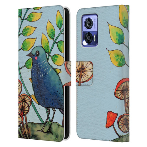 Sylvie Demers Birds 3 Teary Blue Leather Book Wallet Case Cover For Motorola Edge 30 Neo 5G