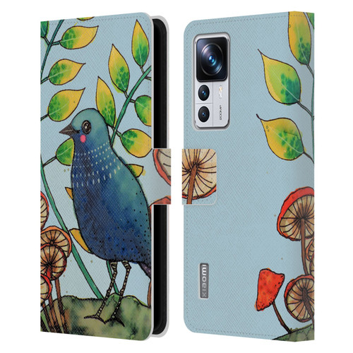 Sylvie Demers Birds 3 Teary Blue Leather Book Wallet Case Cover For Xiaomi 12T Pro