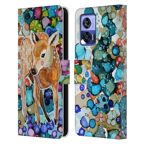 Sylvie Demers Nature Deer Leather Book Wallet Case Cover For Motorola Edge 30 Neo 5G