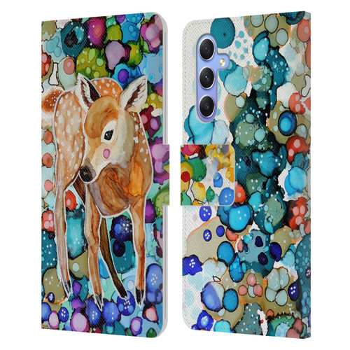 Sylvie Demers Nature Deer Leather Book Wallet Case Cover For Samsung Galaxy A34 5G
