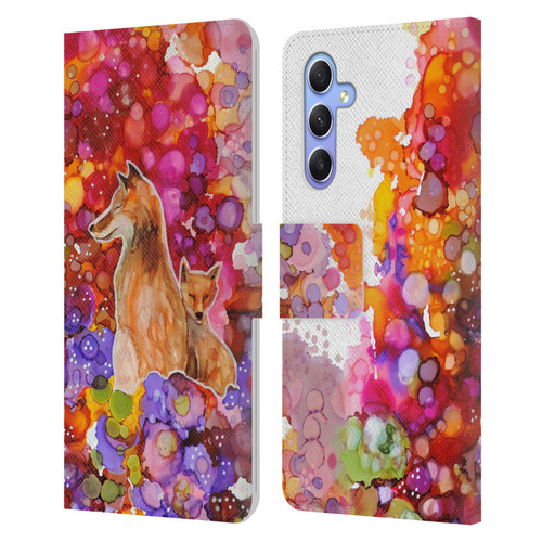 Sylvie Demers Nature Mother Fox Leather Book Wallet Case Cover For Samsung Galaxy A34 5G