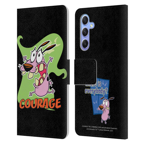 Courage The Cowardly Dog Graphics Character Art Leather Book Wallet Case Cover For Samsung Galaxy A34 5G