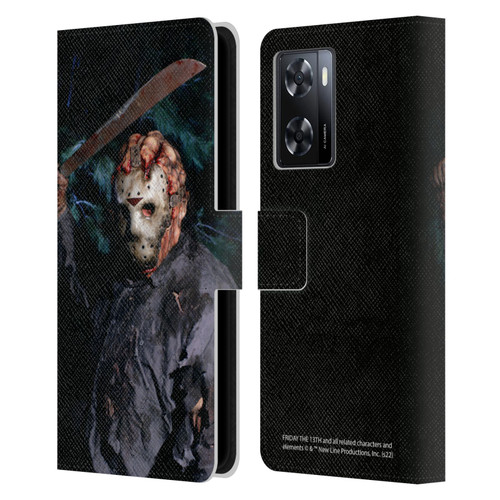 Friday the 13th: Jason Goes To Hell Graphics Jason Voorhees Leather Book Wallet Case Cover For OPPO A57s