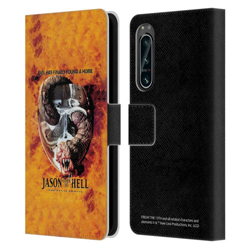 Friday the 13th: Jason Goes To Hell Graphics Key Art Leather Book Wallet Case Cover For Sony Xperia 5 IV