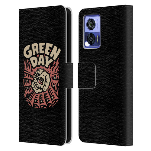 Green Day Graphics Skull Spider Leather Book Wallet Case Cover For Motorola Edge 30 Neo 5G